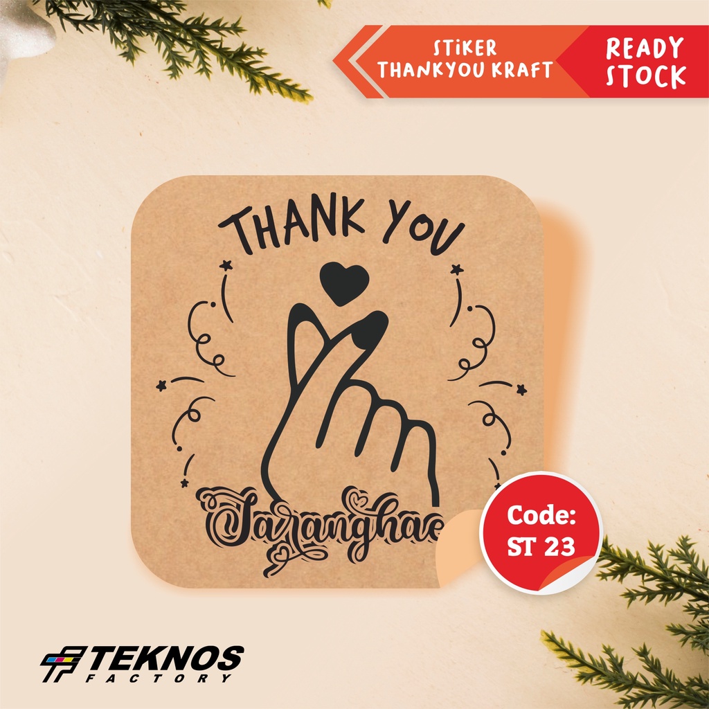 

[75 PCS] STIKER THANK YOU KRAFT ST 23 MURAH
