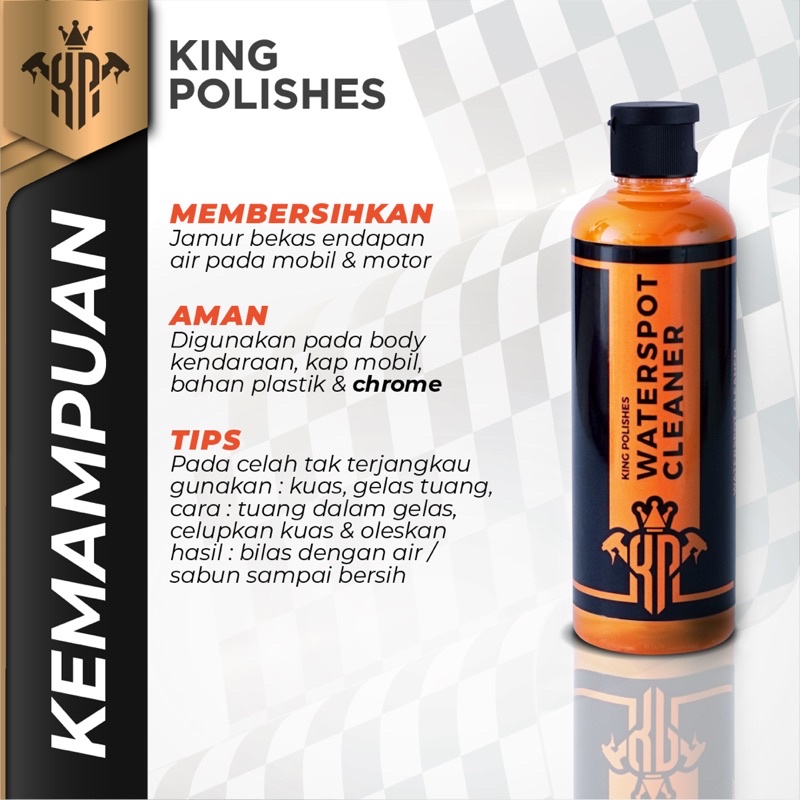 KING POLISHES Waterspot Cleaner Pembersih Jamur Body Mobil Dan Motor Aman Untuk Cat