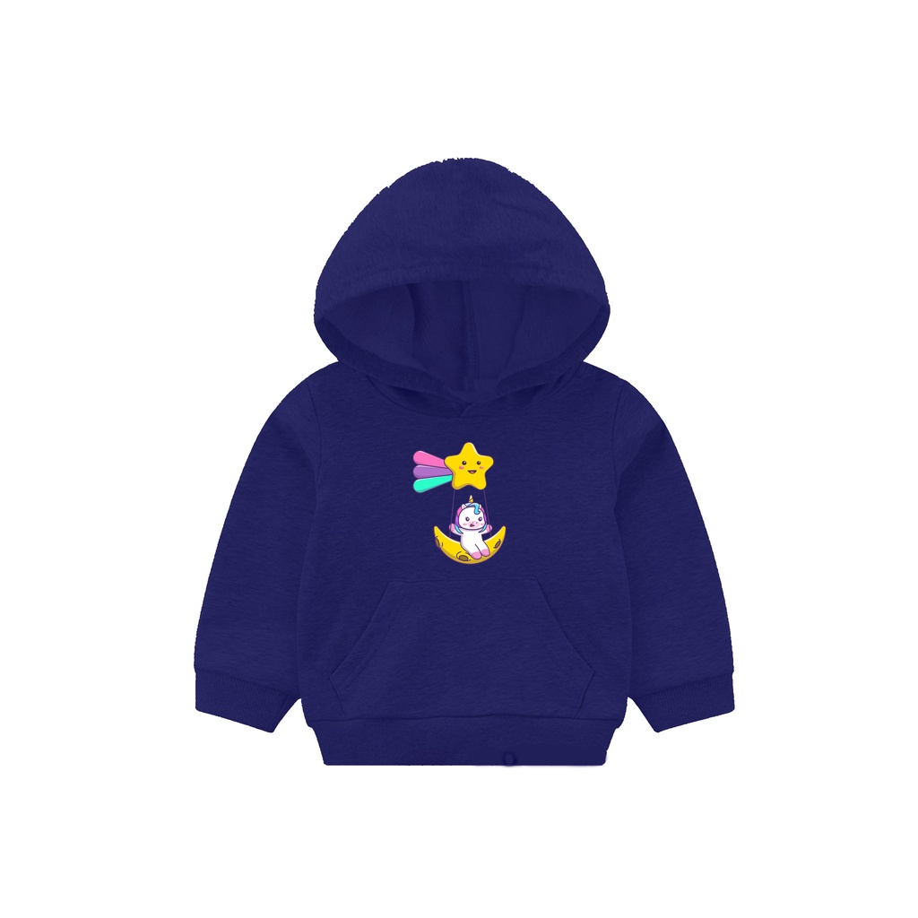 Hoodie  Unicorn Moon Swing Sweater Anak Fleece Pakaian Anak