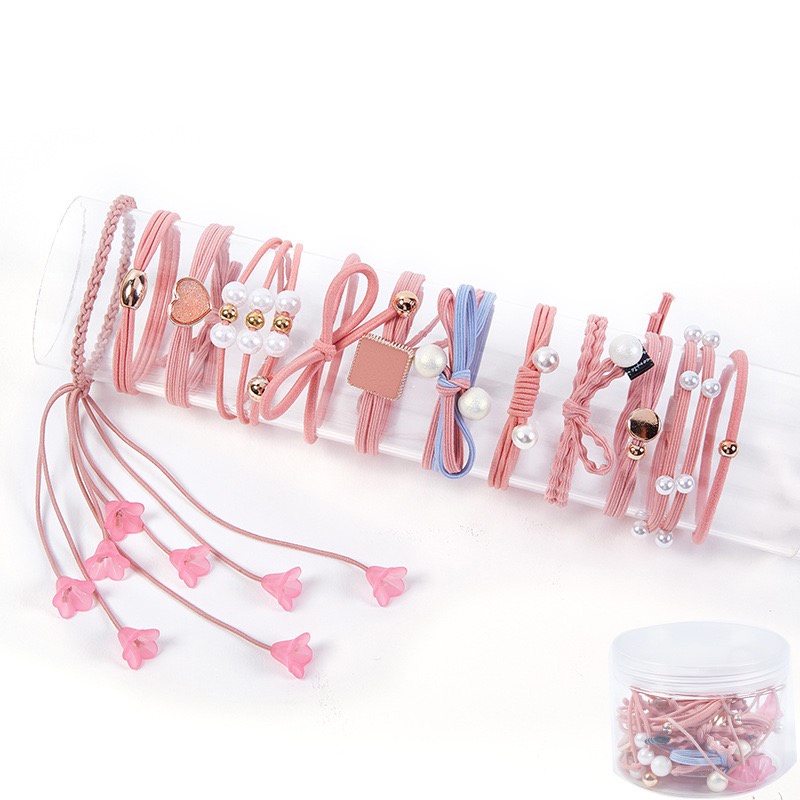 12 Pcs Ikat Rambut Karet Bunga Aksesoris Rambut Wanita Anak Korean Style