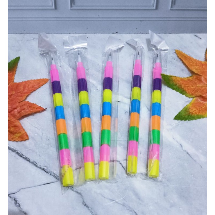 

pensil bensia pensil sunsun rainbow alat tulis kantor