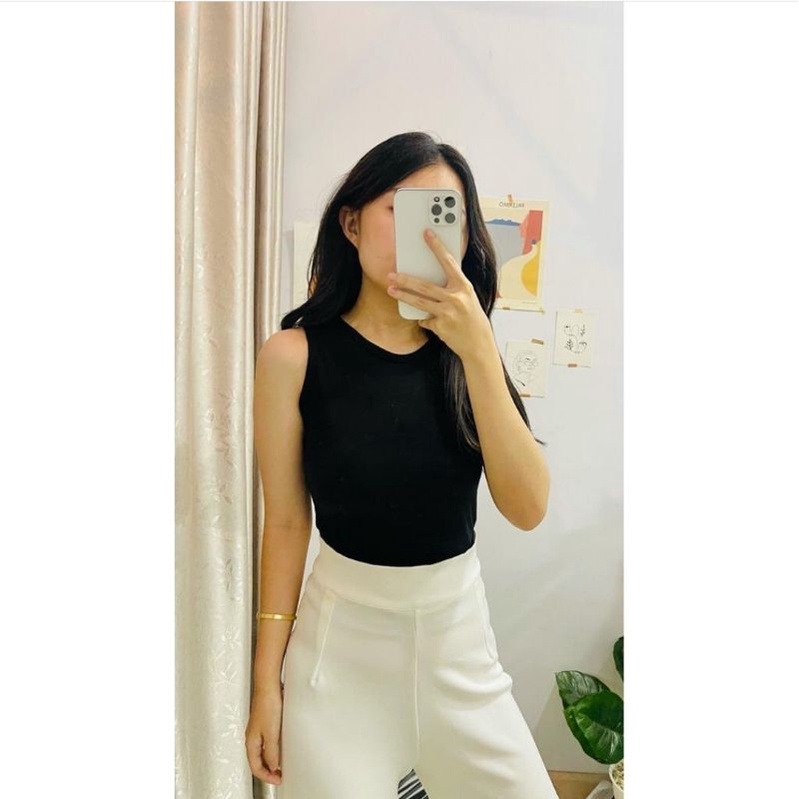 CROP TOPNICE B&amp;W /NICE TANKTOP/BAHAN SPANDEK HALUS