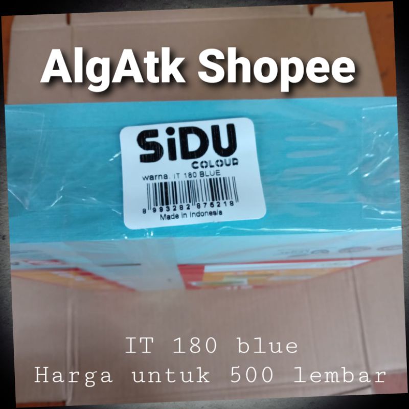 

500 Lembar Kertas HVS Warna A4 80 gram Sidu IT 180 Blue