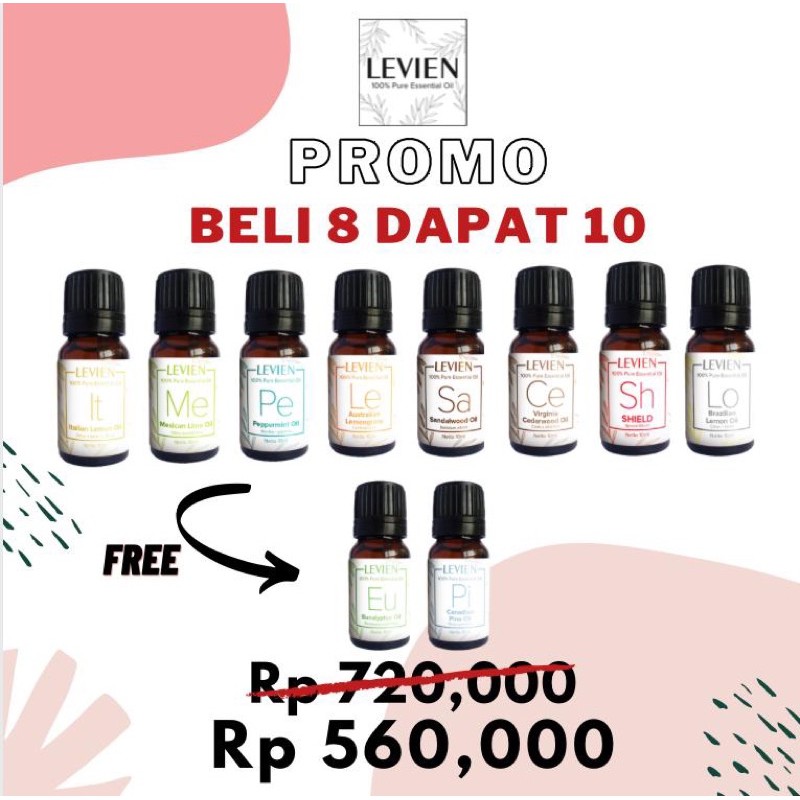 Levien Promo Beli 8 dapat 10 esential oil (varian bisa pilih)