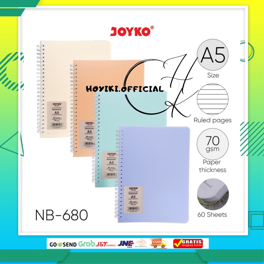 

JOYKO Ruled Notebook Diary Agenda Buku Catatan Bergaris Joyko NB-680 A5 60 Lembar