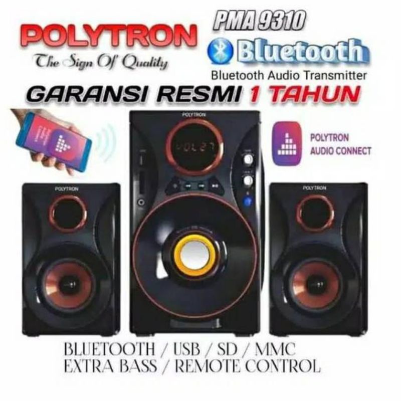 POLYTRON  Multimedia Audio Speaker PMA 9310/BG Bluetooth EXTRA BASS  Garansi RESMI Original