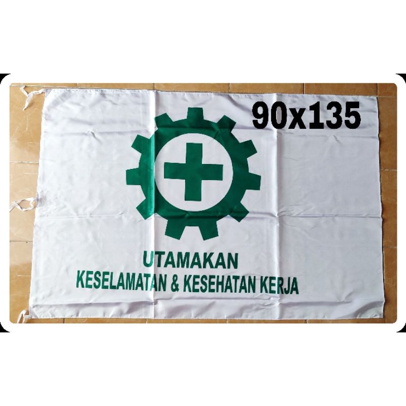 Bendera K3 / Bendera Keselamatan Kesehatan Kerja / Bendera K3 90x135