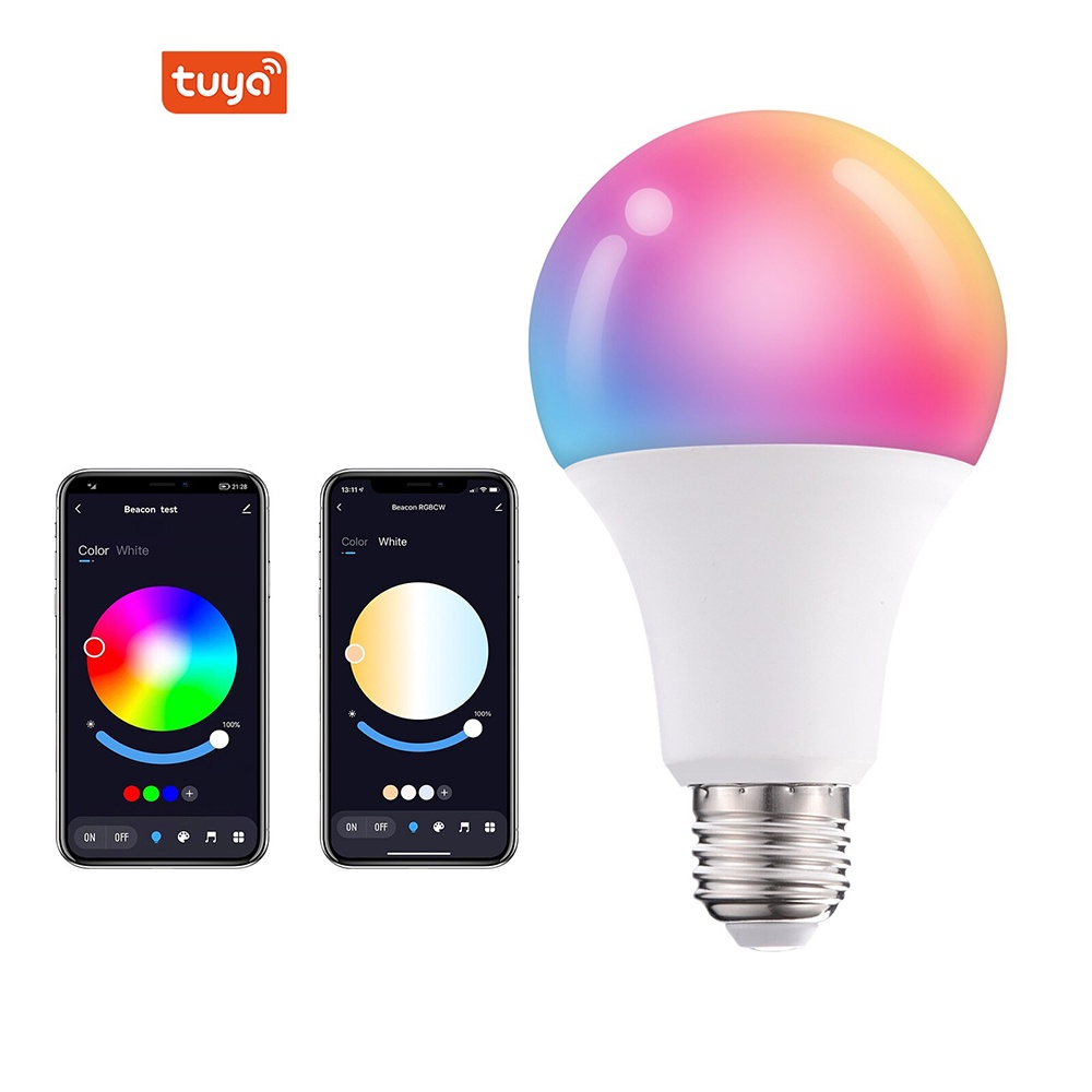 TUYA Lampu Bohlam E27 RGB 10W / 15W Smart Bulb Bluetooth Control 10 15 W RGBWW Multicolor Blutut Blu