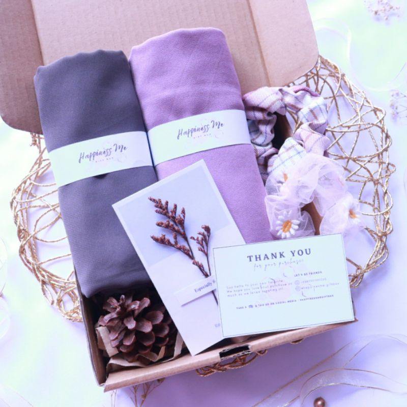 EXCLUSIVE GIFT SHAWL BOX • GIFT BOX HIJAB • HIJAB PASHMINA CERUTY BABYDOLL