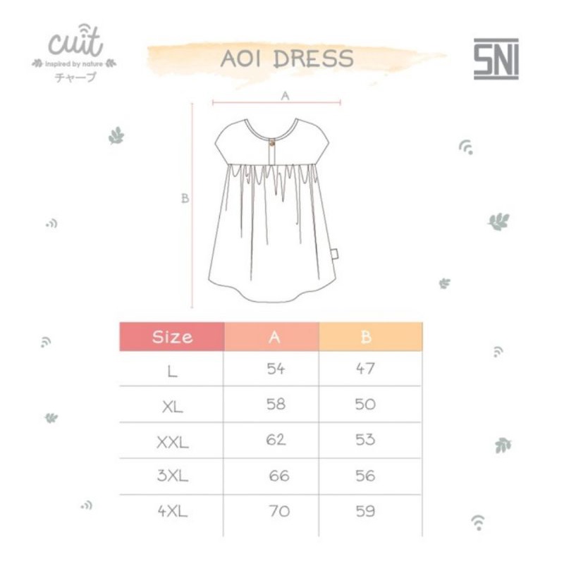 Cuit Super Soft Organic Cotton Aoi Dress Bayi Anak Kojo Series