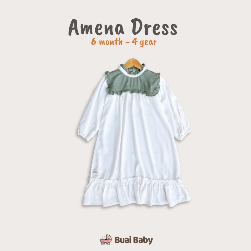 Buai - Amena Dress Raya series Bahan Rayon Premium