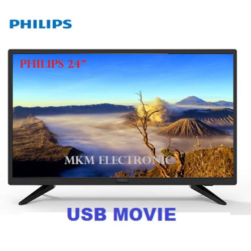 PHILIPS 24PHA4003S 24 INCH -SLIM LED TV USB MOVIE . NEW MODEL 2018 FREE ONGKIR JABODETABEK Limited