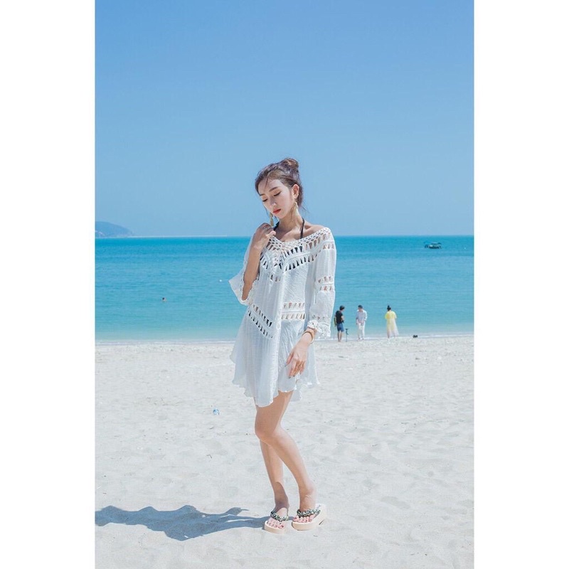 COCO Cardigan / OUTER BALI / CARDIGAN WHITE / OUTER WHITE BLACK / OUTER TRANSPARANT Cover Up Bikini Wanita