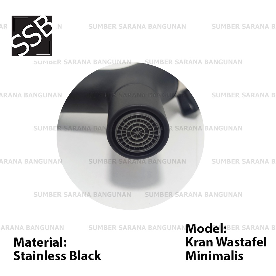 Kran Wastafel Hitam Minimalis Black / Keran Wastafel Stainless 206