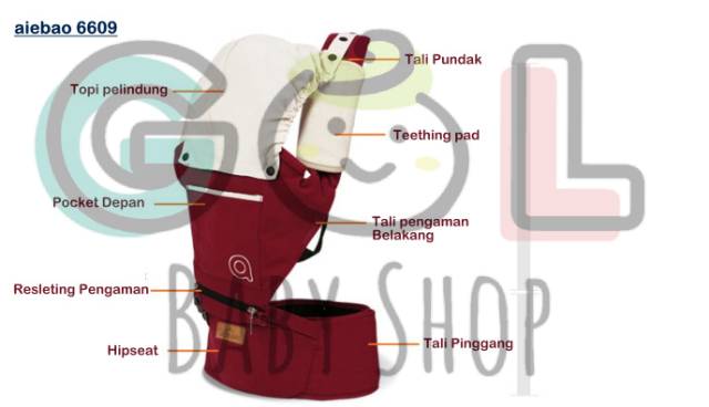 Gendongan Bayi Baby Carrier Hipseat Hip Seat Carrier Aiebao 6609(Jual 6608 6612 6618 6626 6627 6629)