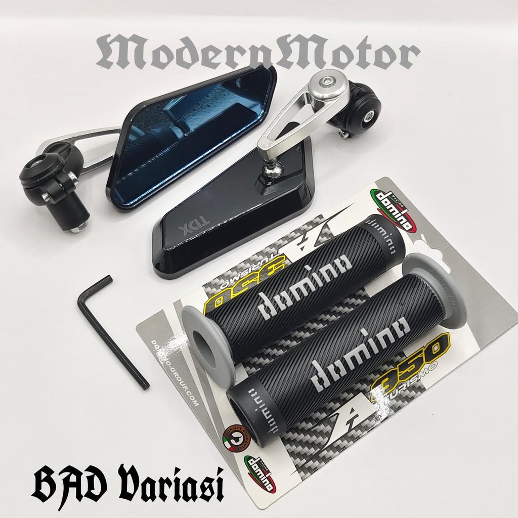 Spion Jalu Circuit plus Handgrip Domino Bulu 1 paket 2 item Universal semua Motor