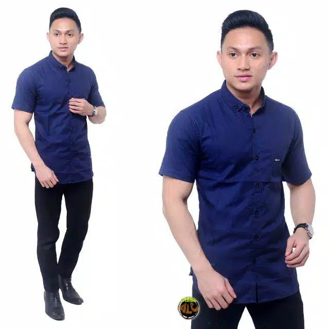 Kemeja Pria Polos Fashion Maikel Katun Strit LD100 PJ70 Allsize M L XL Kerja Formal