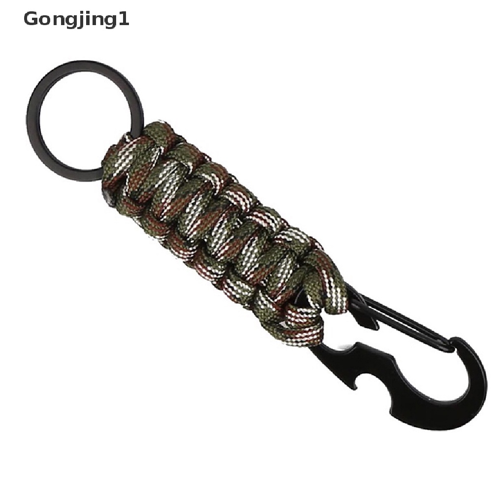 Gongjing1 Gantungan Kunci Tali Paracord Dengan Pembuka Botol Motif Camo Untuk Camping Outdoor