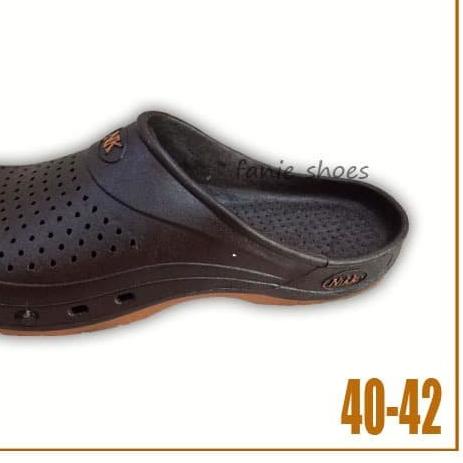 ♠ Fanie Shoes Nikko Sandal Selop Bakpao Baim 40-42 Pria Karet Anti Air - 40 ♙