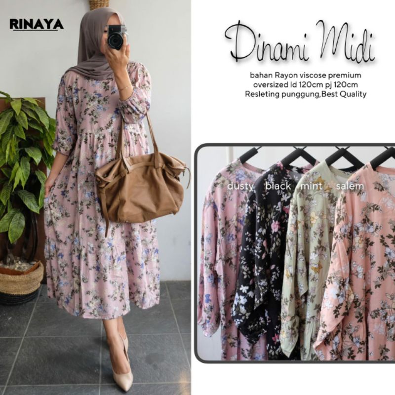 READY √√ DINAMI MIDI DRESS BY RINAYA