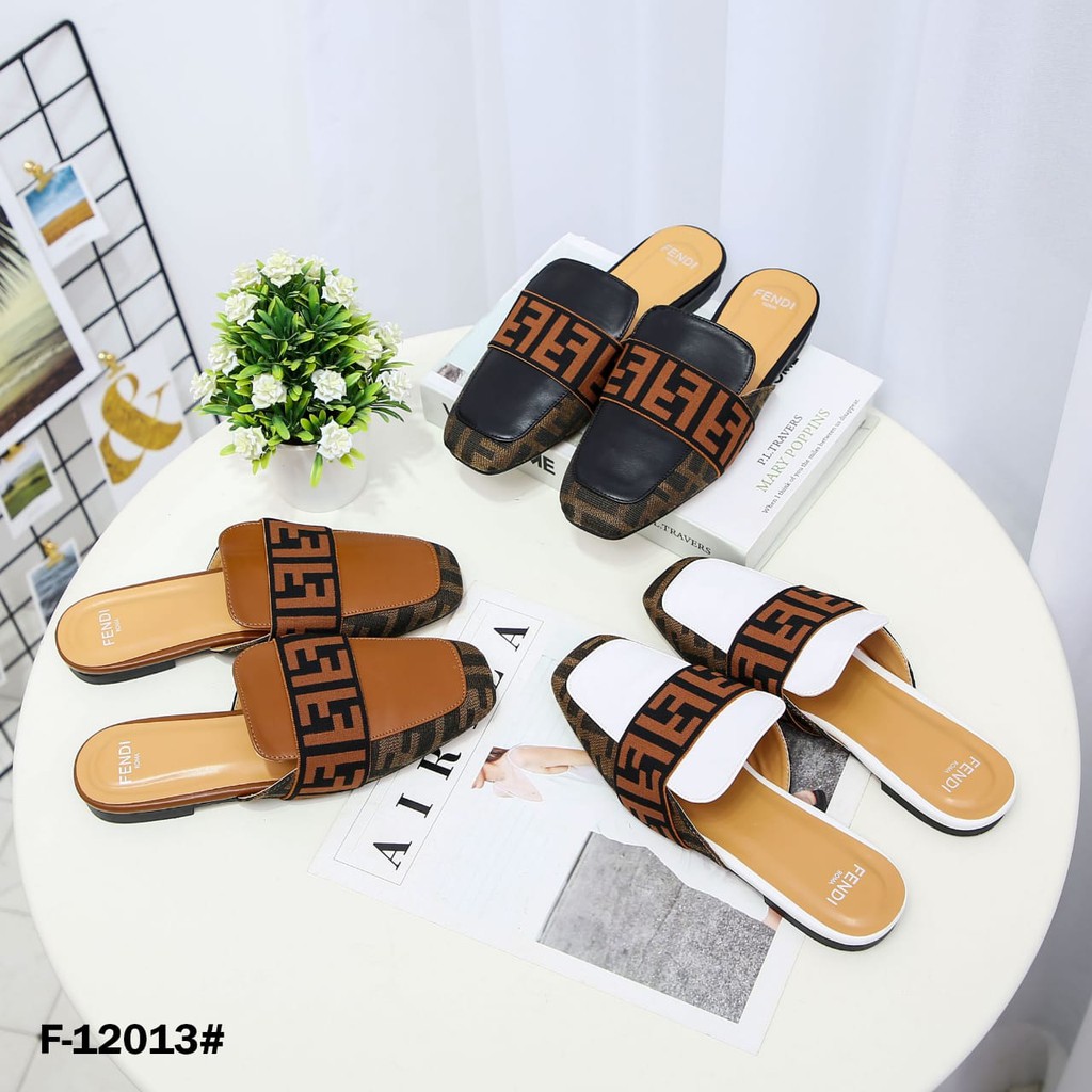 SANDAL WANITA-SANDAL IMPORT- FENDI sandal Slides FF Monogram