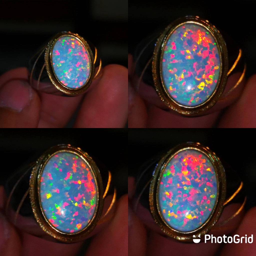 Cincin Batu Permata Asli Kalimaya Ausie Kembang Jarong Siang Malam Jarong