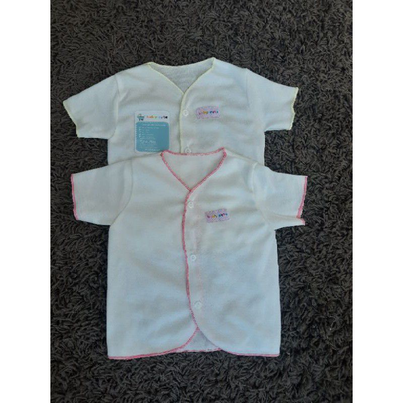 Baju Bayi Polos Lengan Pendek S M dan Jumbo/L  6pcs SNI-Putih pendek nb