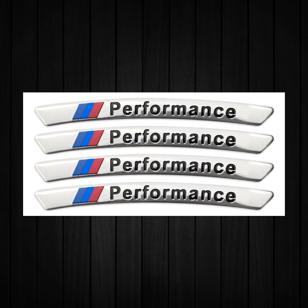 4pcs Stiker Dekorasi Roda Mobil Bmw Bahan Aluminum