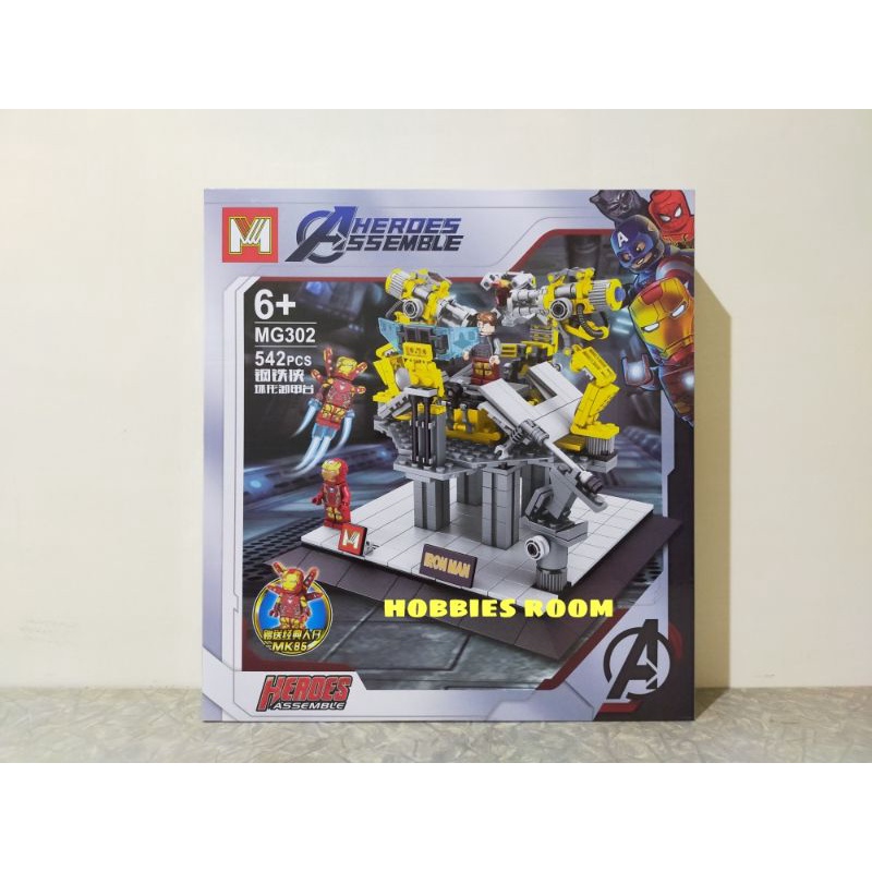 Brick MG 302 Heroes Assemble - Iron Hero Gantry Lab