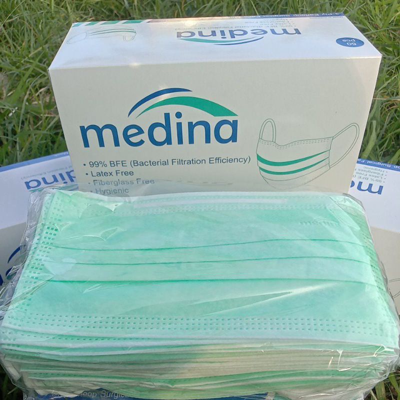 Masker Medina Earloop 3 Ply Masker Medis Surgical Mask 50 Pcs