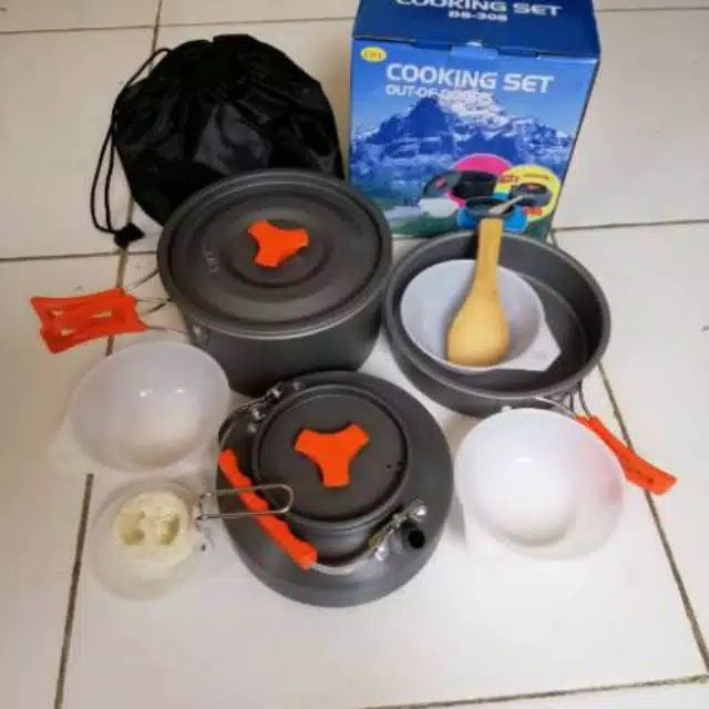 DS-308 cooking set outdoor Nesting Teko Misting DS308 ketel portable alat masak gunung