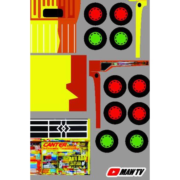 Langsung Atc>,mgu-458   Lembar papercraft truk Anti gosip skala 1:16 ,Bahan Stiker Camel