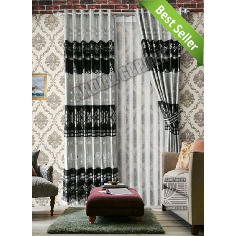 Gorden Import Blackout Warna abu hitam Print silver