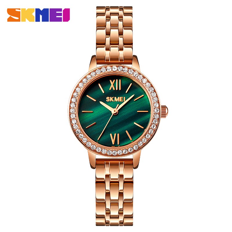 Jam Tangan Wanita SKMEI 1711 Stainless Steel Women's Watches Ladies Quartz Clock Anti Air