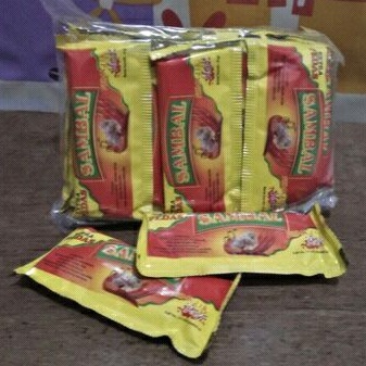 

isi 25 pcs Saos Sambal Pedas sachet 9 gr
