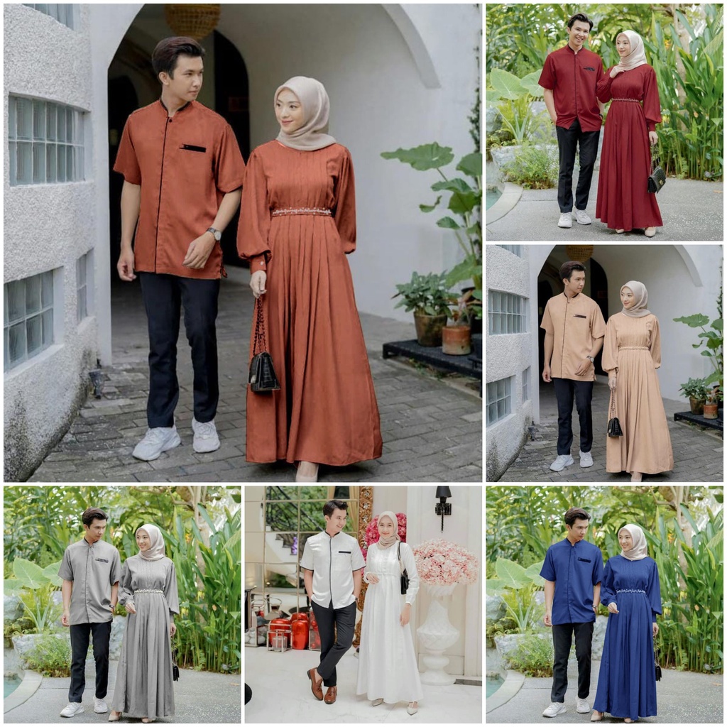 Gamis Couple Pasangan Terbaru 2021 Lebaran Remaja Raya Couple Muslim Couple Baju Pasangan Pesta Kond