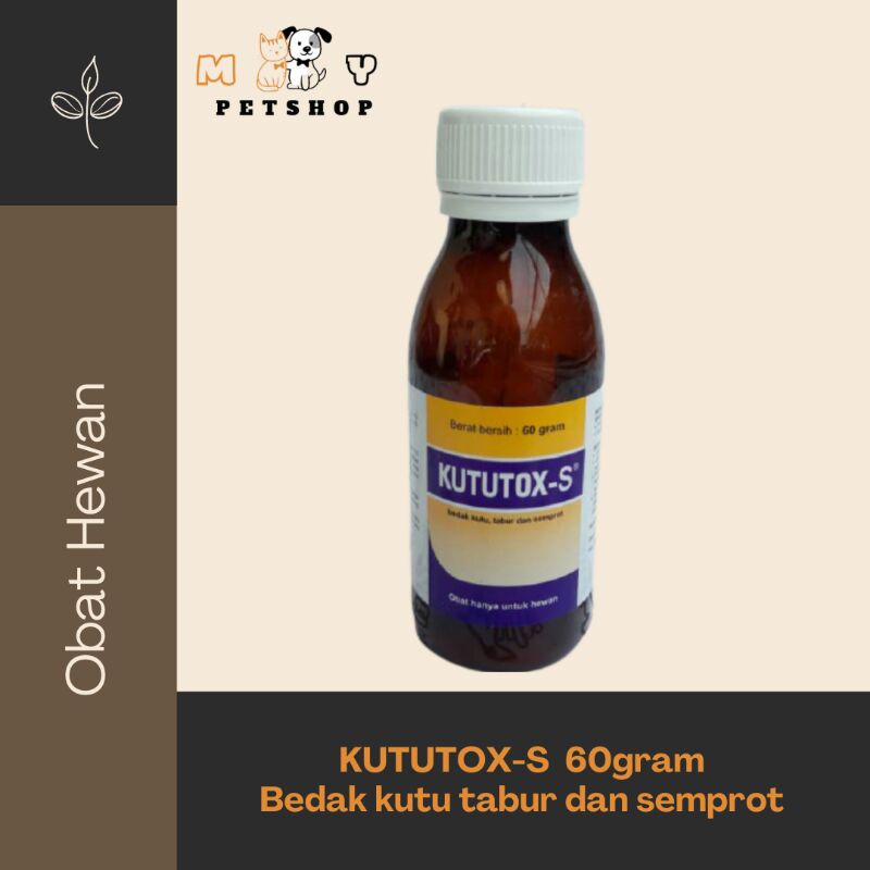 KUTUTOX - S 60gramObat Kutu Kucing, Anjing, Kelinci, Sapi, Kambing dan Hewan lainnya