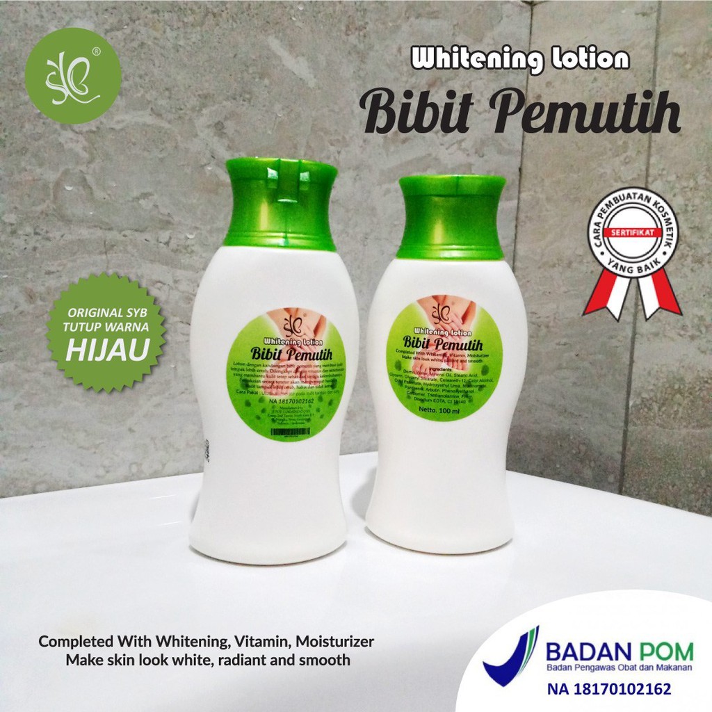 Lotion Bibit Pemutih Whitening Syb - Hand Body With Glutathione BPOM Original