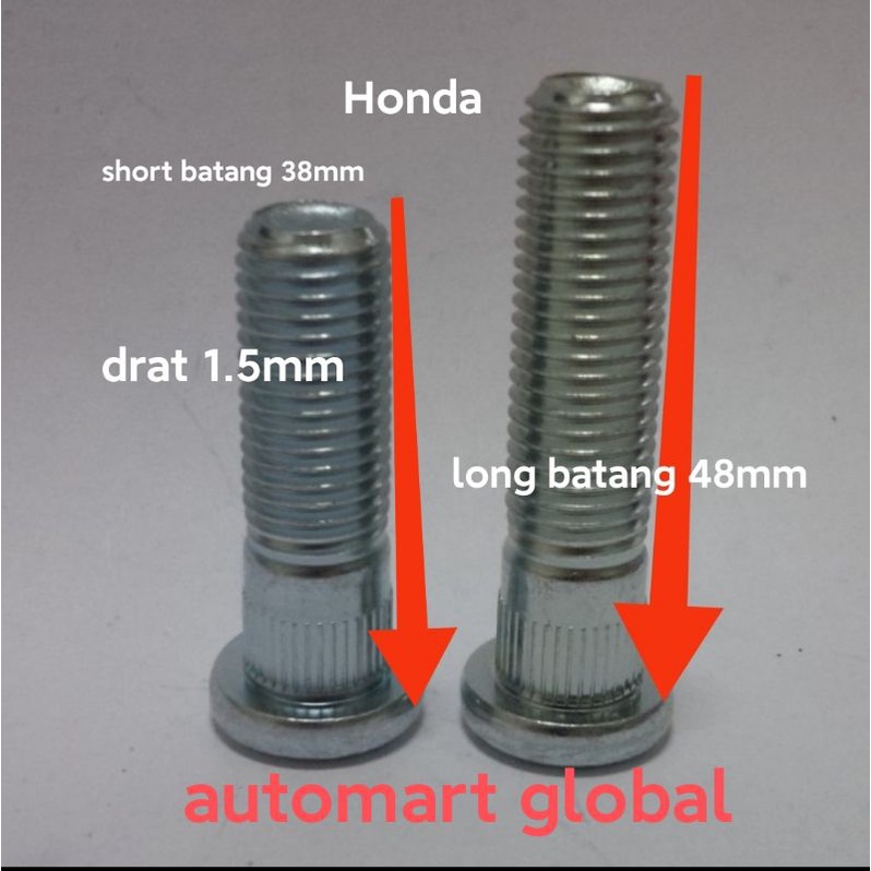 hub bolt baut roda honda jazz freed crv hrv Mobilio brio brv accord civic asli japan