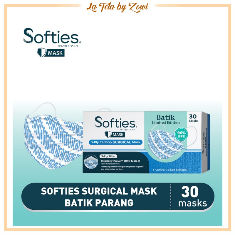 Softies - Surgical Mask Parang Biru 30s - Masker Surgical