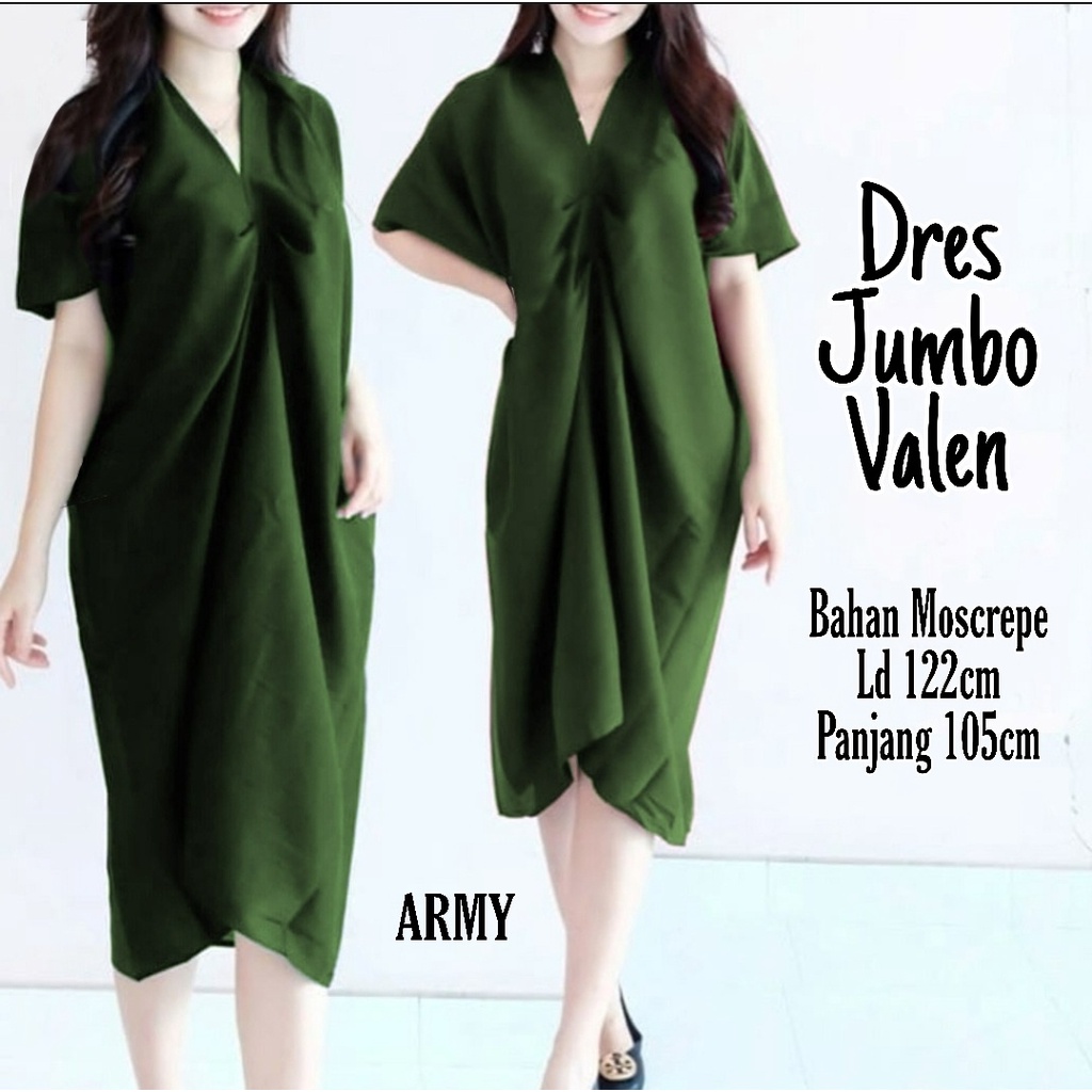 [HNFK] Dress Jumbo Valen / Dress / Dress Wanita / Dress Korean Style / Fashion Wanita Trend 2023