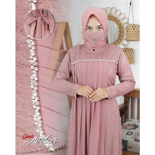 Gamis Avelea NK / Kebaya Gamis Pesta Modern / Kebaya Kondangan / Dress Brokat