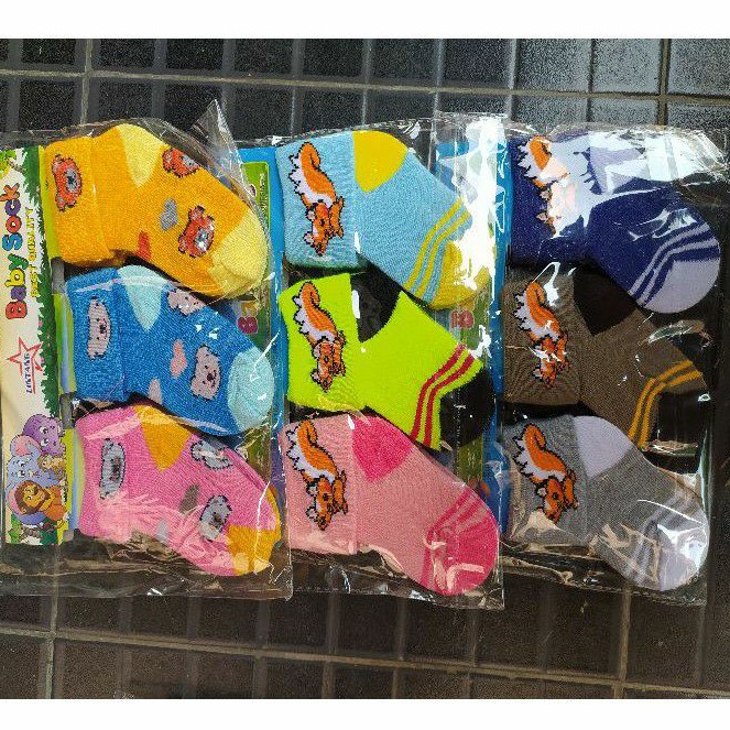 3 Pcs Kaos Kaki Bayi umur 0 sd12 Bulan - Kaos Kaki Balita 0 12bln
