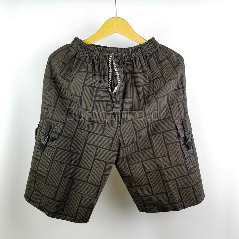 Qj6CodeCelana Pendek Pria Cargo Kanvas Motif Kotak Casual(promo) 2S9