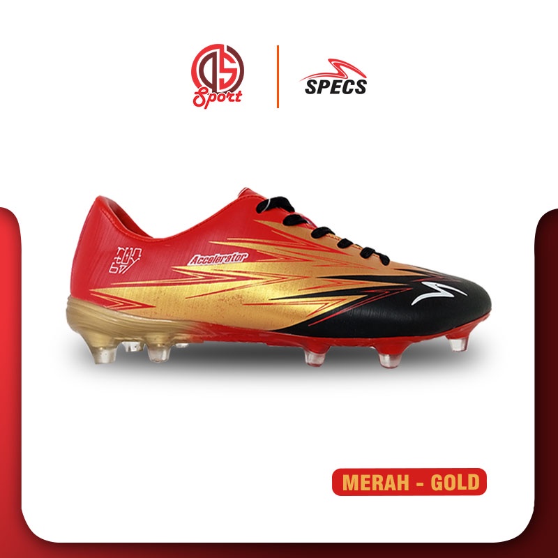 Sepatu Bola Specs Lightspeed 3 FG Sepatu Sepakbola Accelerator Ls 3 White Blue Red-MERAH GOLD