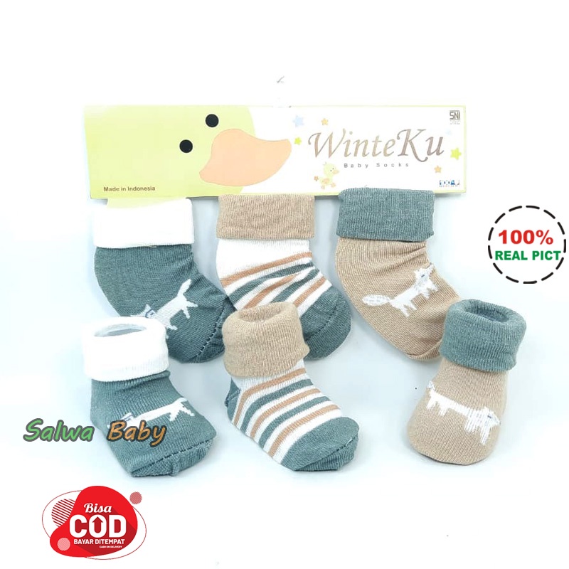 3 Pasang Kaos Kaki Bayi 3 In 1 Usia 3-12 Bulan Kualitas Premium Anababy