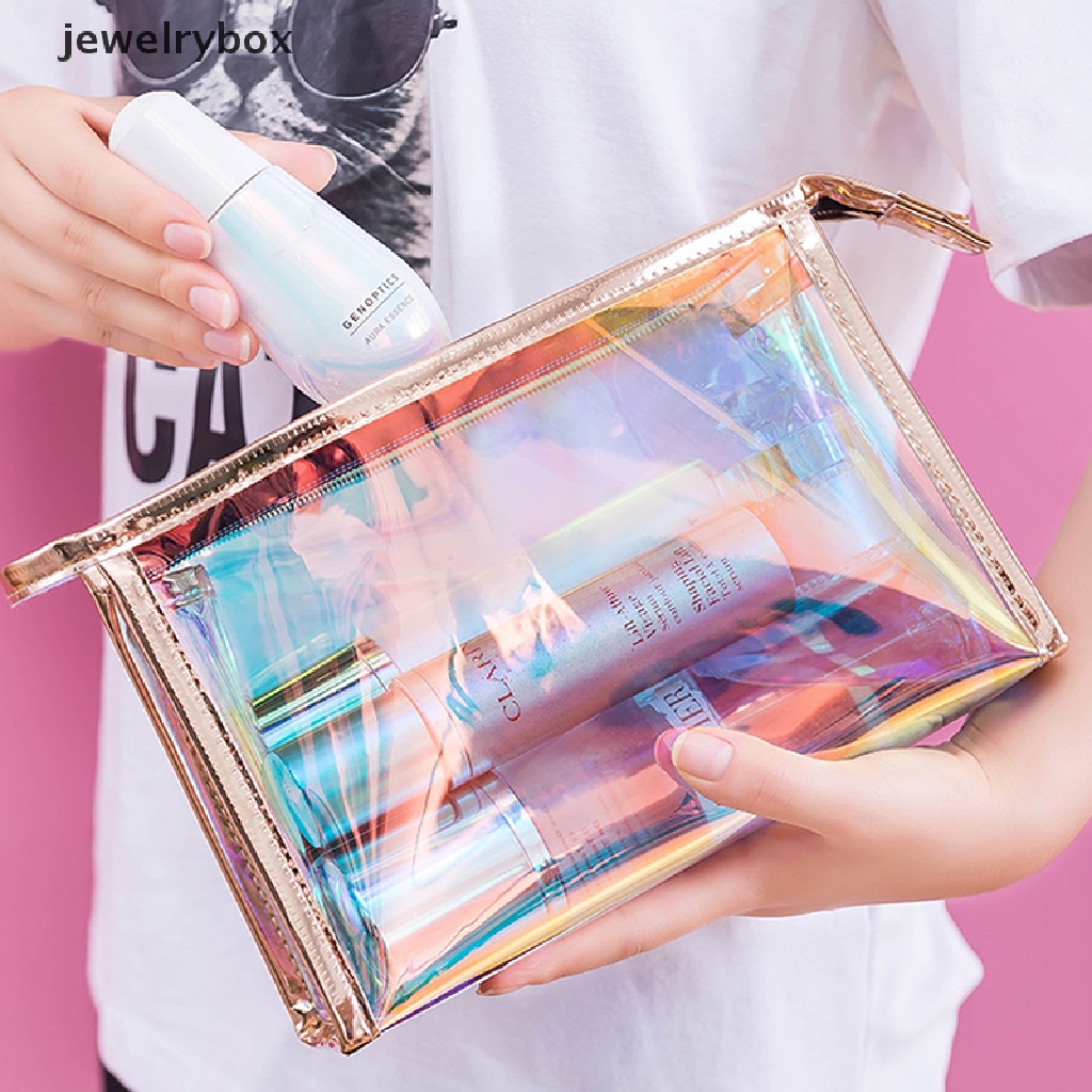 Tas Pouch Organizer Kosmetik / Makeup Motif Horaphic Warna-Warni Bahan TPU Untuk Wanita