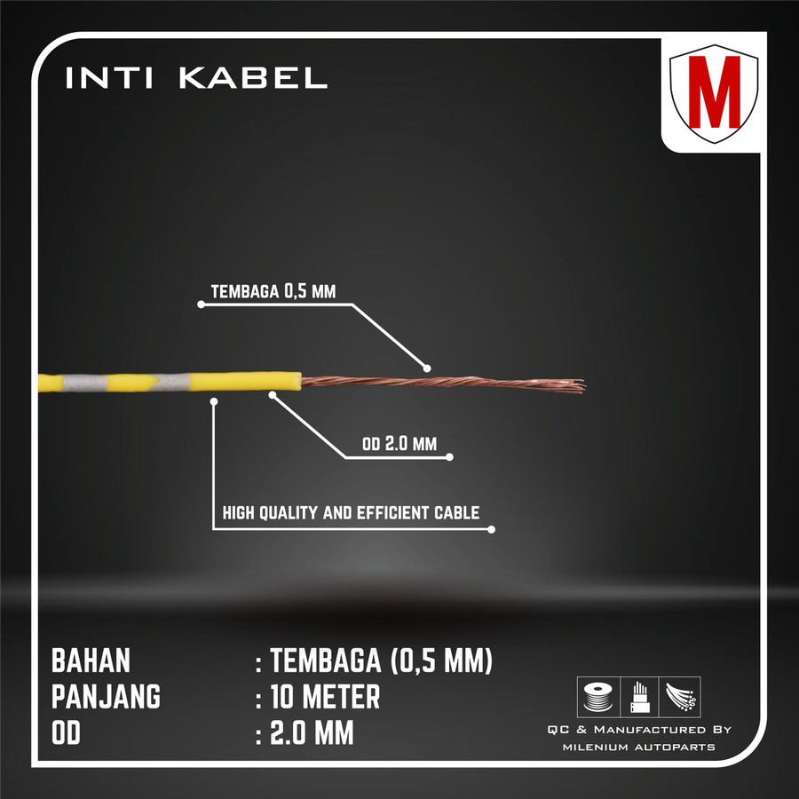 KABEL BINTIK SERABUT TEMBAGA 0.5MM X 10M KABEL BODY MOBIL MOTOR KUALITAS ASTRA UNIVERSAL