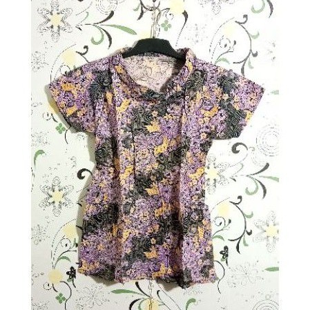 COD BLOUSE BATIK TULIS HIJAU LENGAN PUFF PENDEK Ukuran L M LOVINA OUTFIT