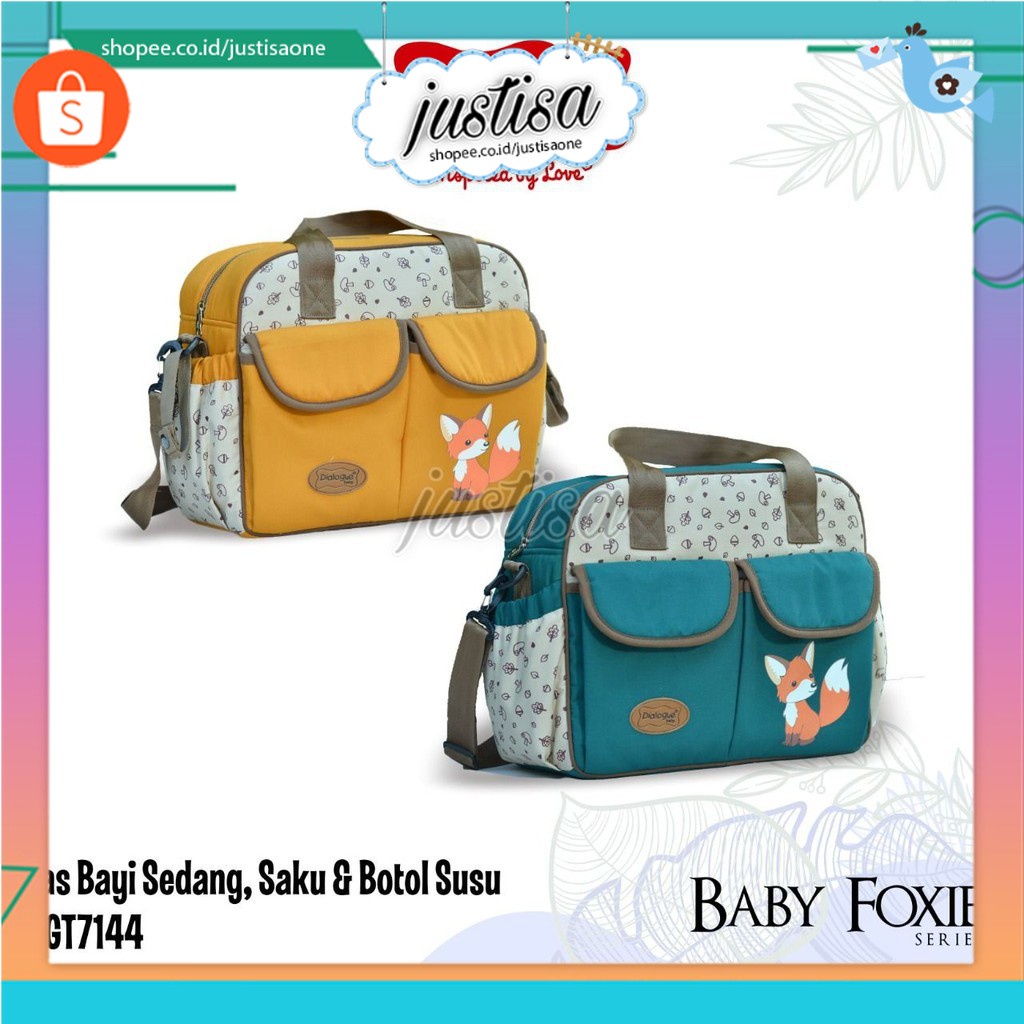 Promo !! TERBARU !!! DIALOGUE TAS BABY UKURAN SEDANG DENGAN SAKU BOTOL SUSU SERIES FOXIE DGT 7144